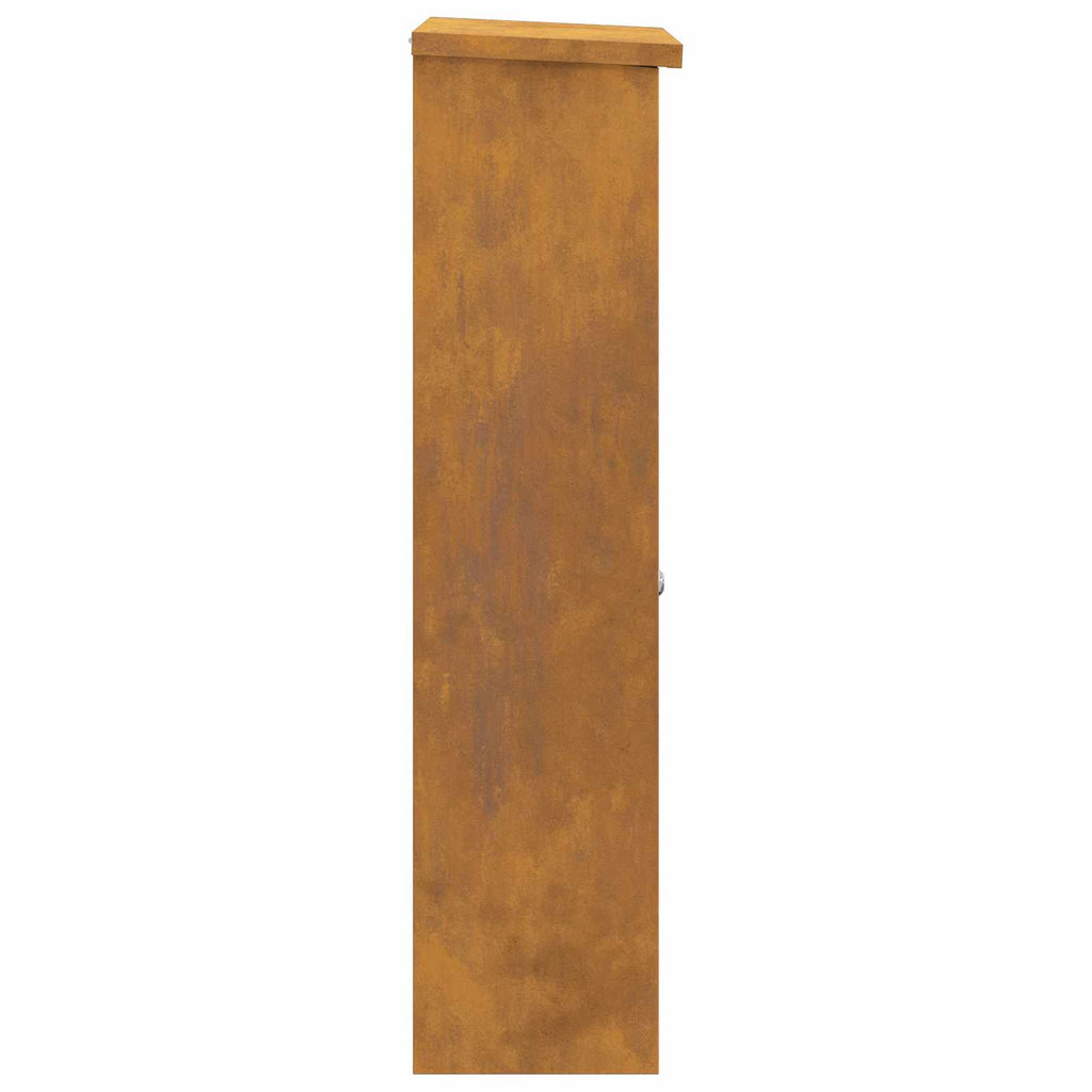 vidaXL Skrzynka na przesyłki z drzwiami Rdzawy 44,5 x 29 x 110,5 cm