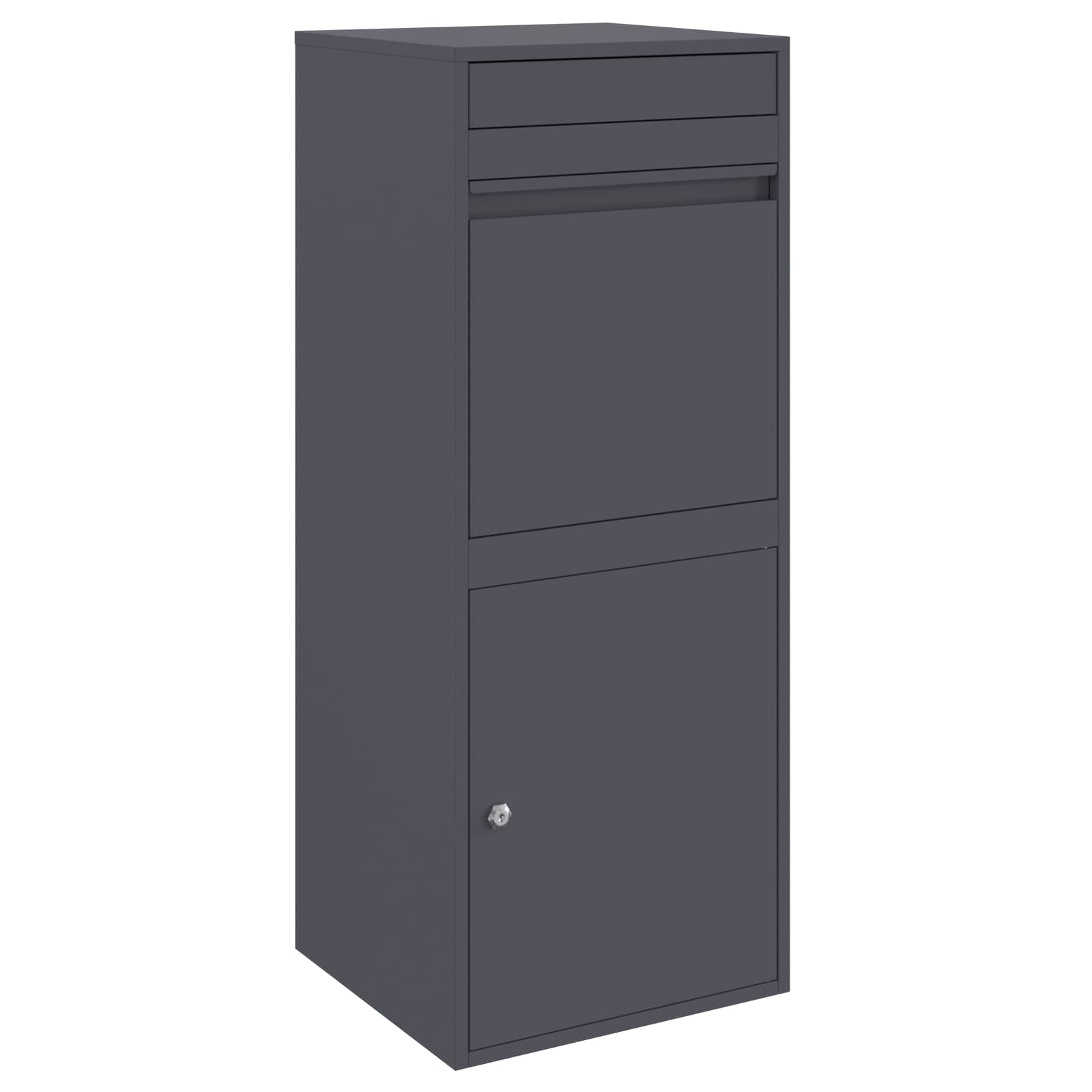 vidaXL Skrzynka na przesyłki z drzwiami Antracyt 41 x 38 x 103 cm Stal