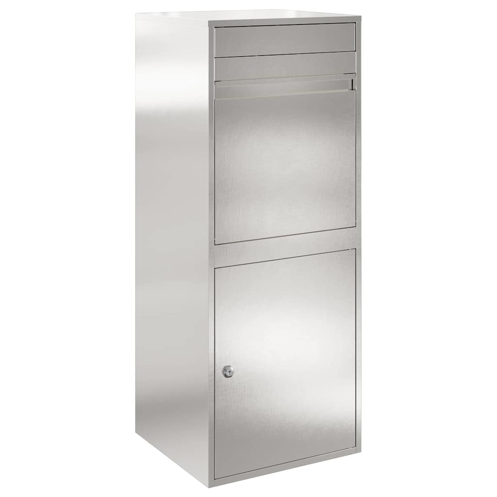 vidaXL Skrzynka na przesyłki Srebrny 47,5 x 38 x 59 cm Stal nierdzewna