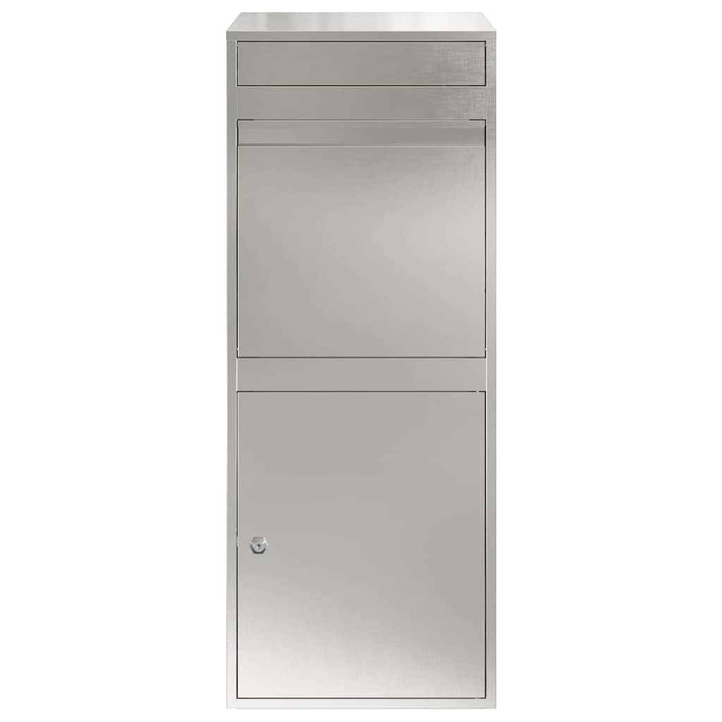 vidaXL Skrzynka na przesyłki Srebrny 47,5 x 38 x 59 cm Stal nierdzewna