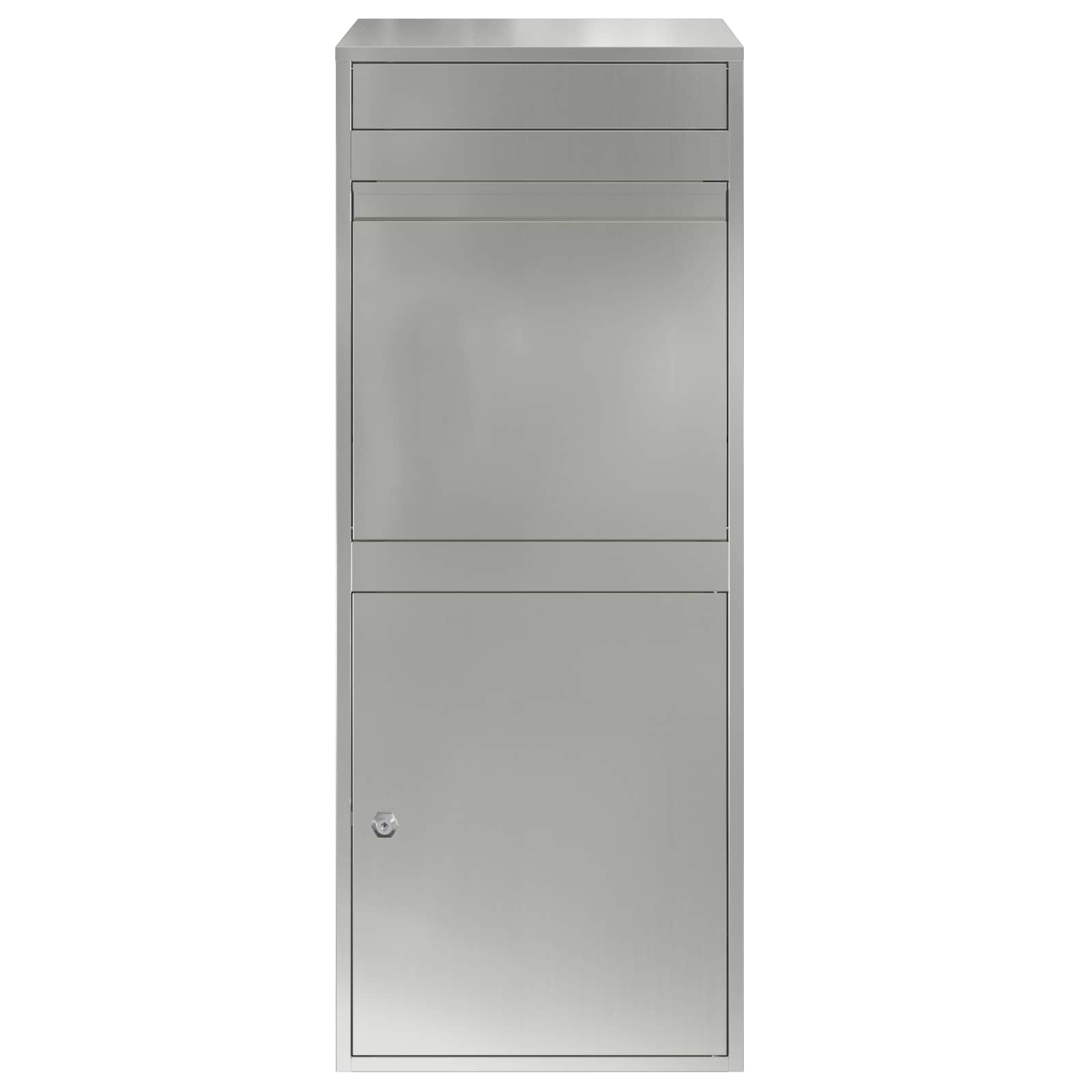 vidaXL Skrzynka na przesyłki z drzwiami srebrny 47,5 x 38 x 59 cm