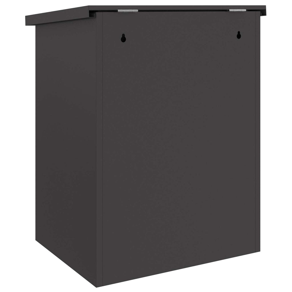 vidaXL Skrzynka na przesyłki z drzwiami Czarny 47.5 x 38 x 59 cm Stal