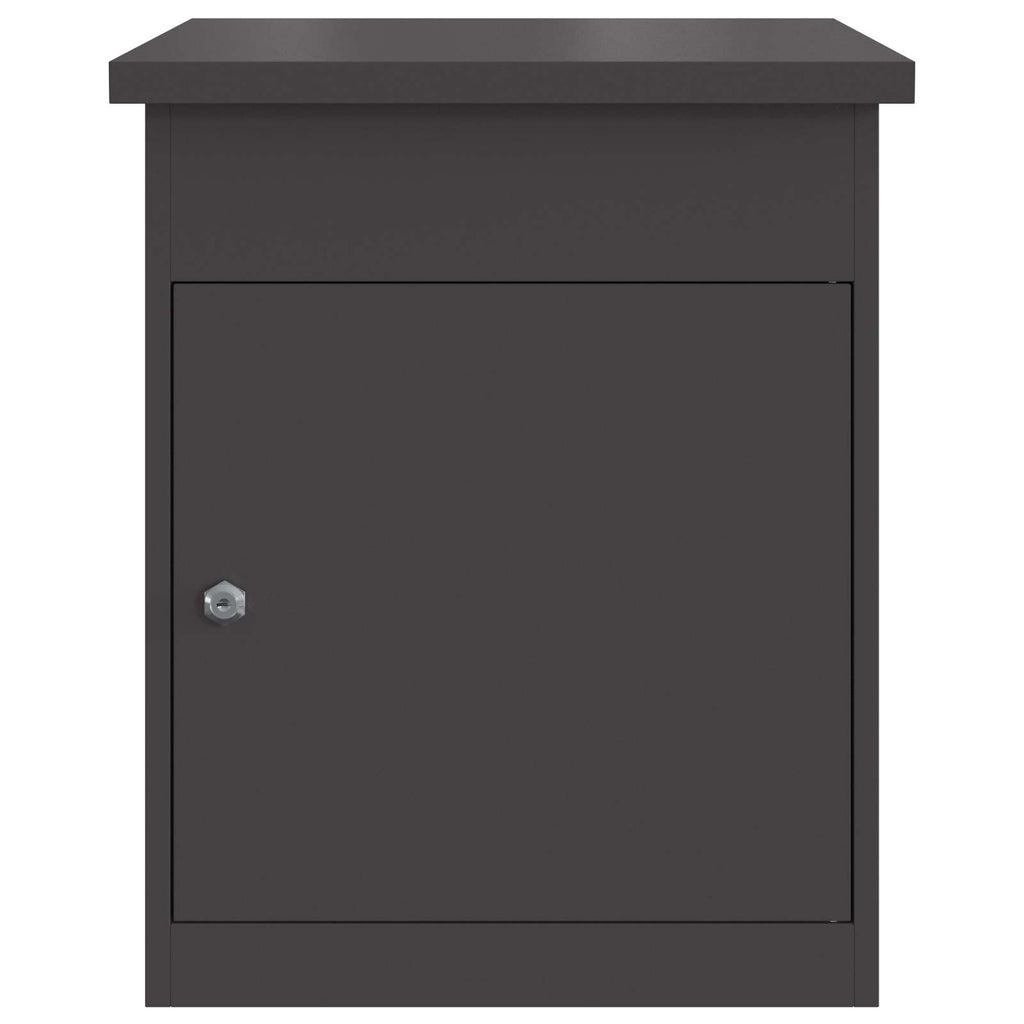 vidaXL Skrzynka na przesyłki z drzwiami Czarny 47.5 x 38 x 59 cm Stal