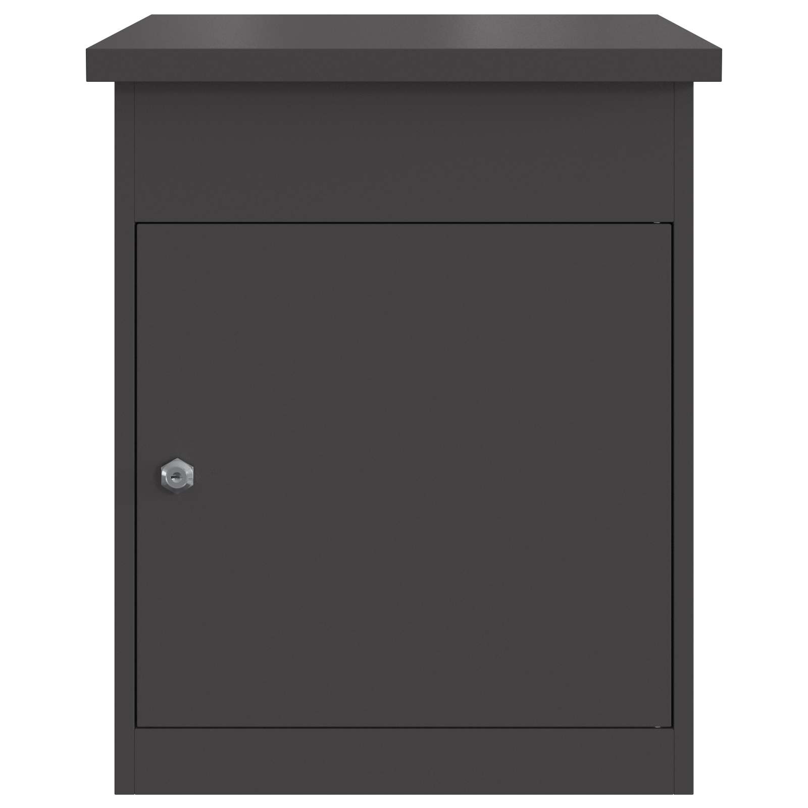 vidaXL Skrzynka na przesyłki z drzwiami Czarny 47.5 x 38 x 59 cm Stal