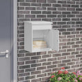 vidaXL Skrzynka na przesyłki z drzwiami Biały 47,5 x 38 x 59 cm Stal