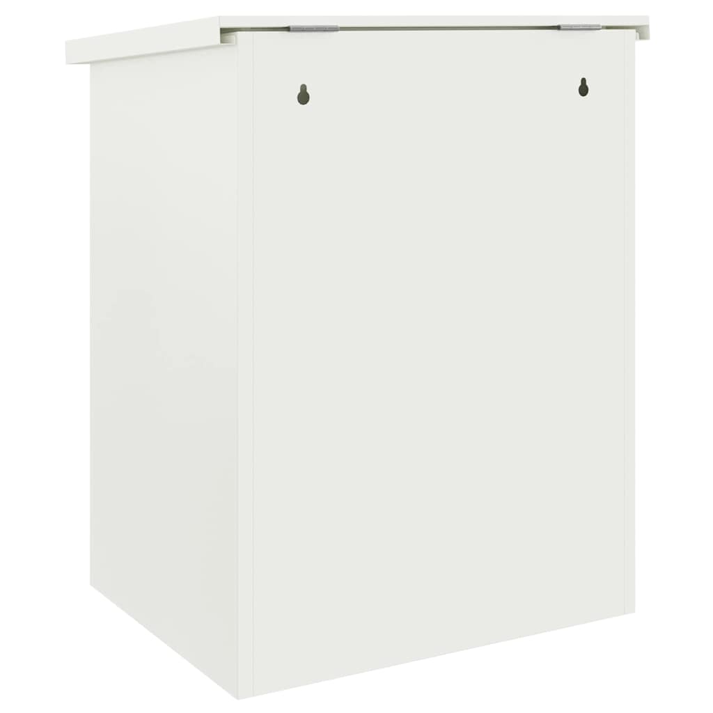 vidaXL Skrzynka na przesyłki z drzwiami Biały 47,5 x 38 x 59 cm Stal