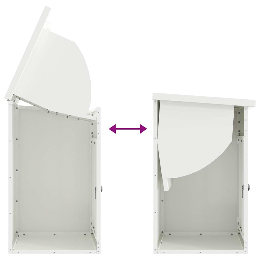 vidaXL Skrzynka na przesyłki z drzwiami Biały 47,5 x 38 x 59 cm Stal
