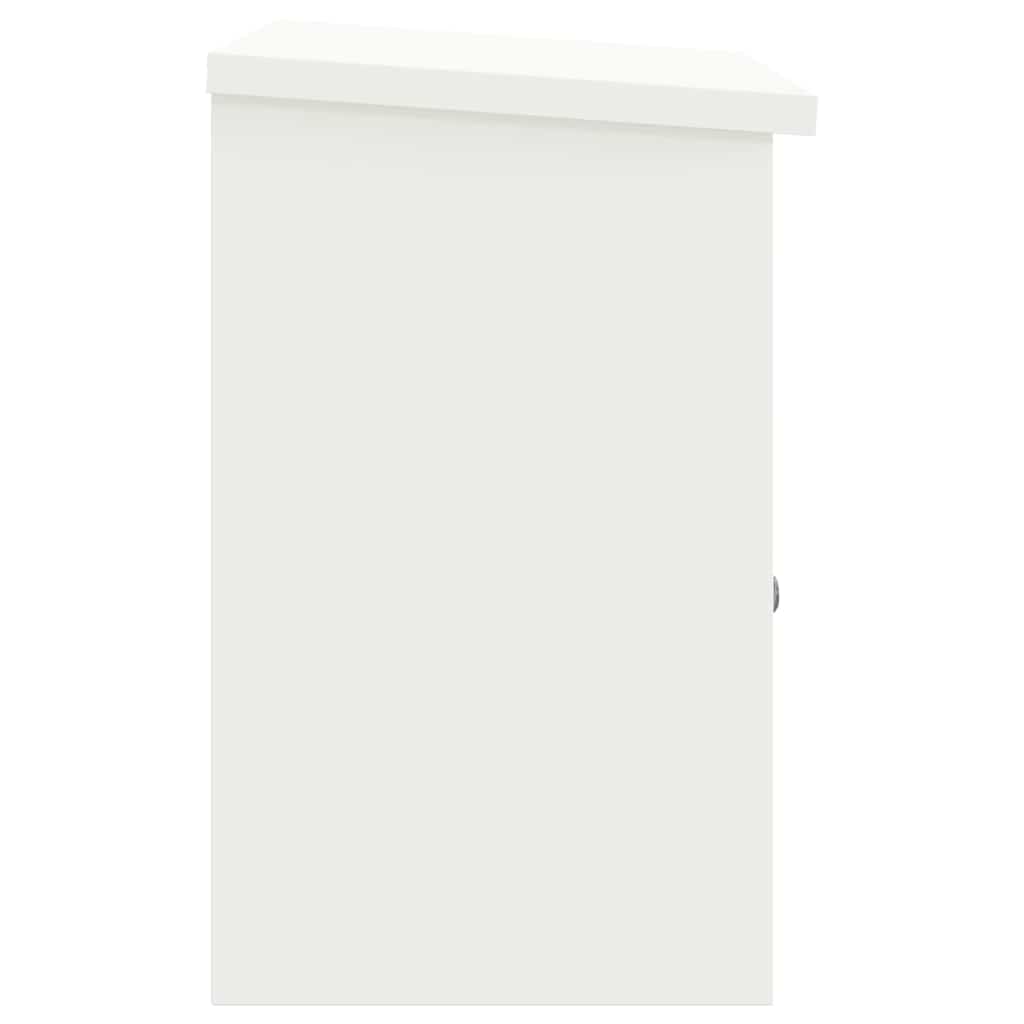 vidaXL Skrzynka na przesyłki z drzwiami Biały 47,5 x 38 x 59 cm Stal