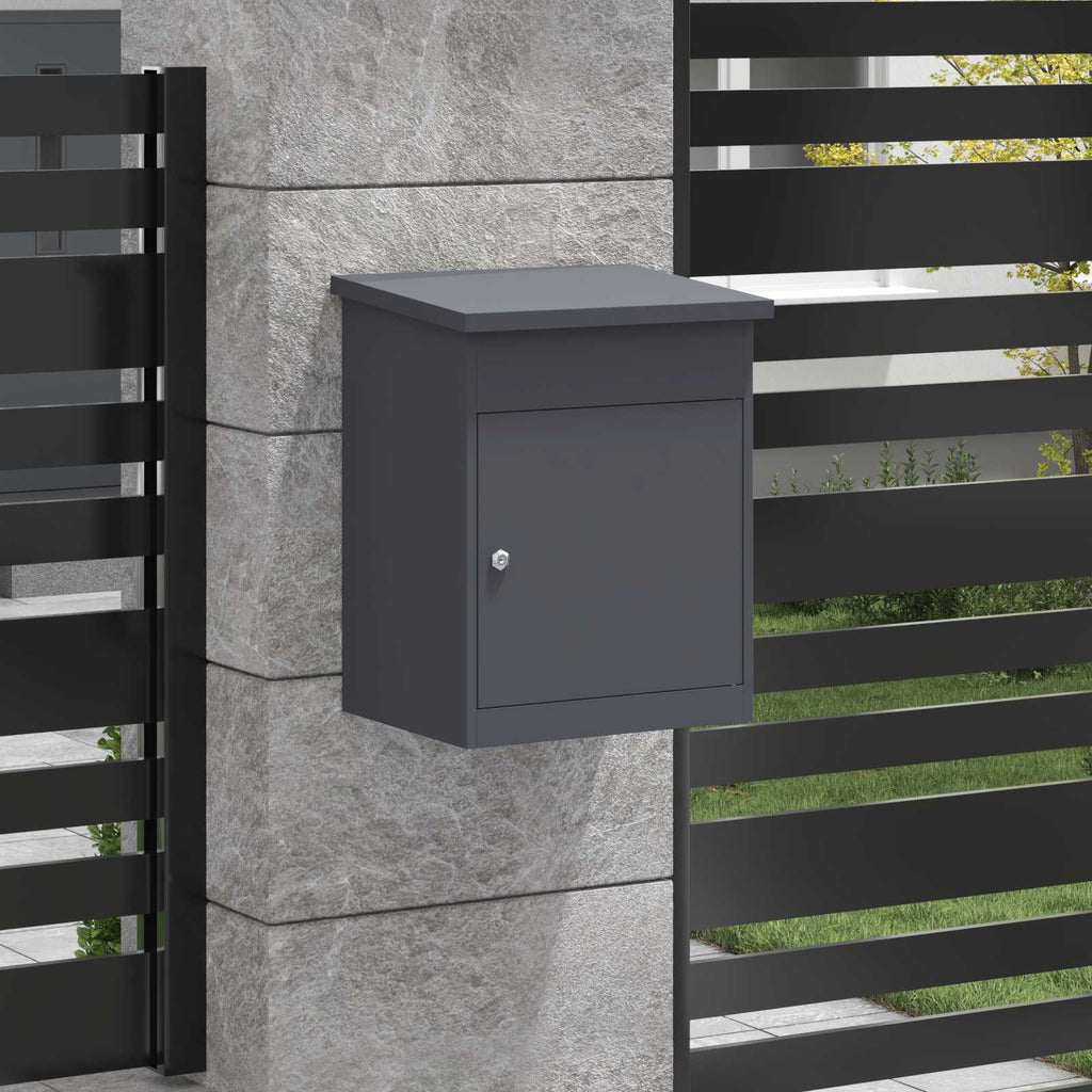 vidaXL Skrzynka na przesyłki Z blokadą Antracyt 47.5 x 38 x 59 cm Stal