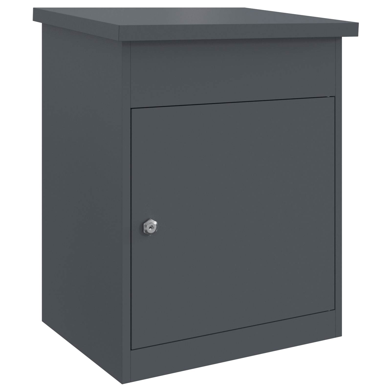 vidaXL Skrzynka na przesyłki Z blokadą Antracyt 47.5 x 38 x 59 cm Stal