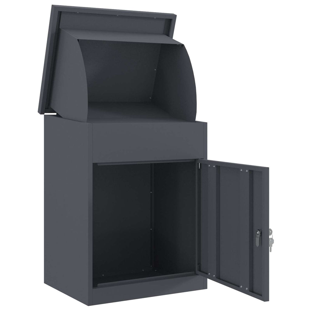 vidaXL Skrzynka na przesyłki Z blokadą Antracyt 47.5 x 38 x 59 cm Stal