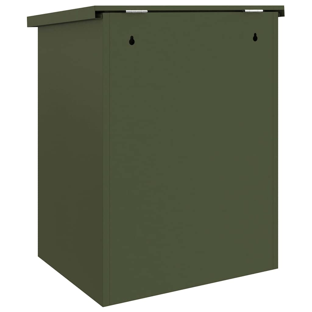 vidaXL Skrzynka na przesyłki Z blokadą oliwkowy 47.5 x 38 x 59 cm Stal