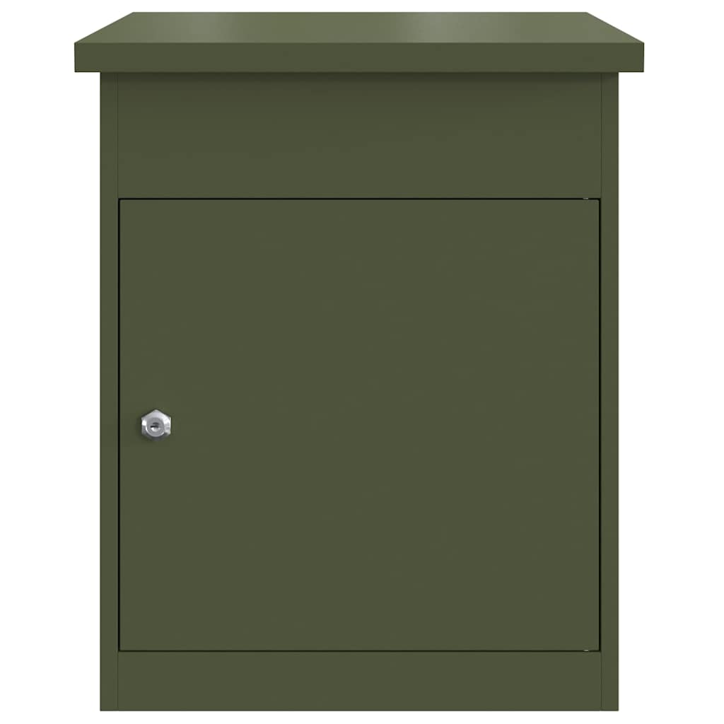 vidaXL Skrzynka na przesyłki Z blokadą oliwkowy 47.5 x 38 x 59 cm Stal