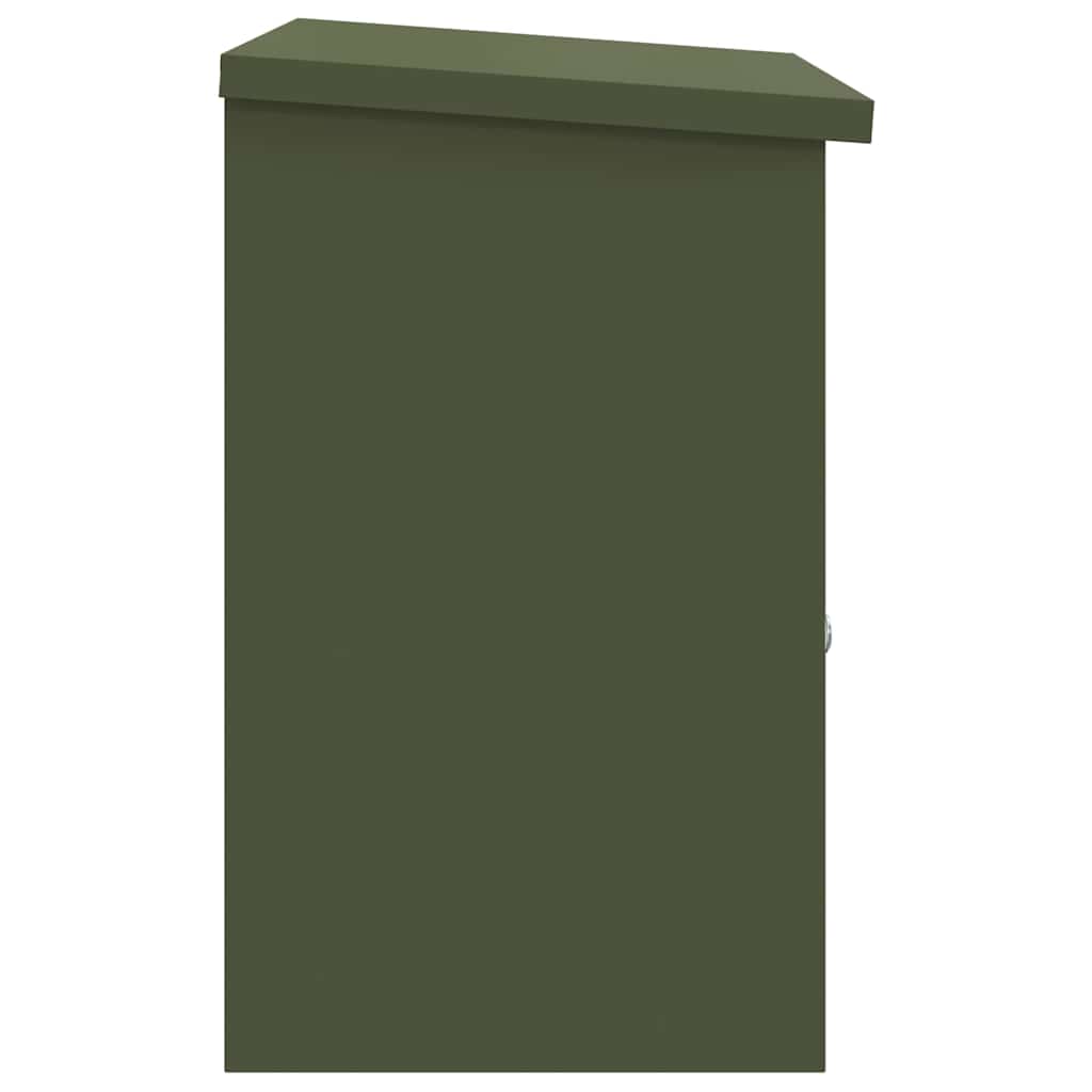 vidaXL Skrzynka na przesyłki Z blokadą oliwkowy 47.5 x 38 x 59 cm Stal