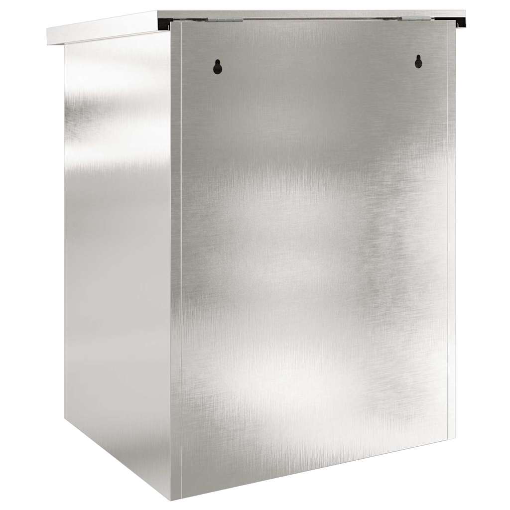 vidaXL Skrzynka na przesyłki Srebrny 47,5 x 38 x 59 cm Stal nierdzewna