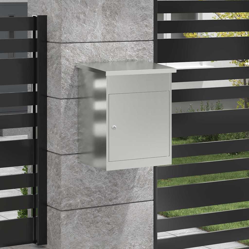 vidaXL Skrzynka na przesyłki z drzwiami Czarny 47.5 x 38 x 59 cm