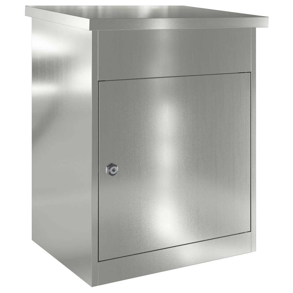 vidaXL Skrzynka na przesyłki z drzwiami Czarny 47.5 x 38 x 59 cm