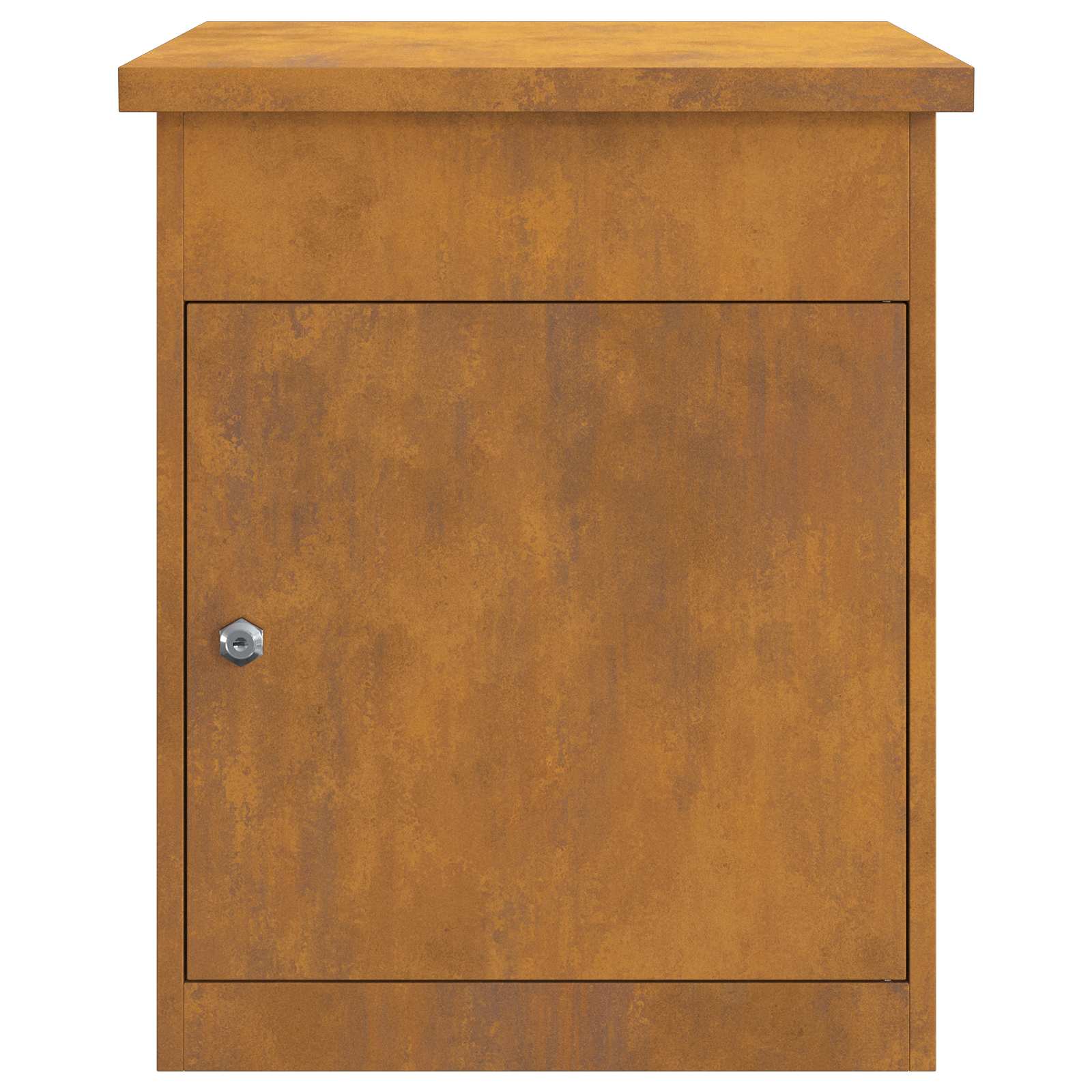 vidaXL Skrzynka na przesyłki z drzwiami Rdzawy 47,5 x 38 x 59 cm