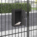 vidaXL skrzynka na listy z przechowywaniem Czarny 30 x 20 x 55 cm Stal