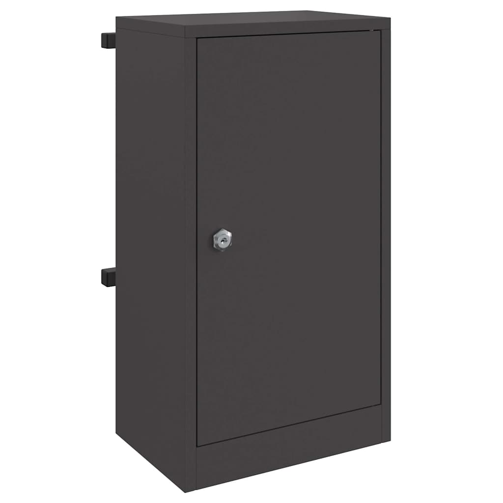 vidaXL skrzynka na listy z przechowywaniem Czarny 30 x 20 x 55 cm Stal