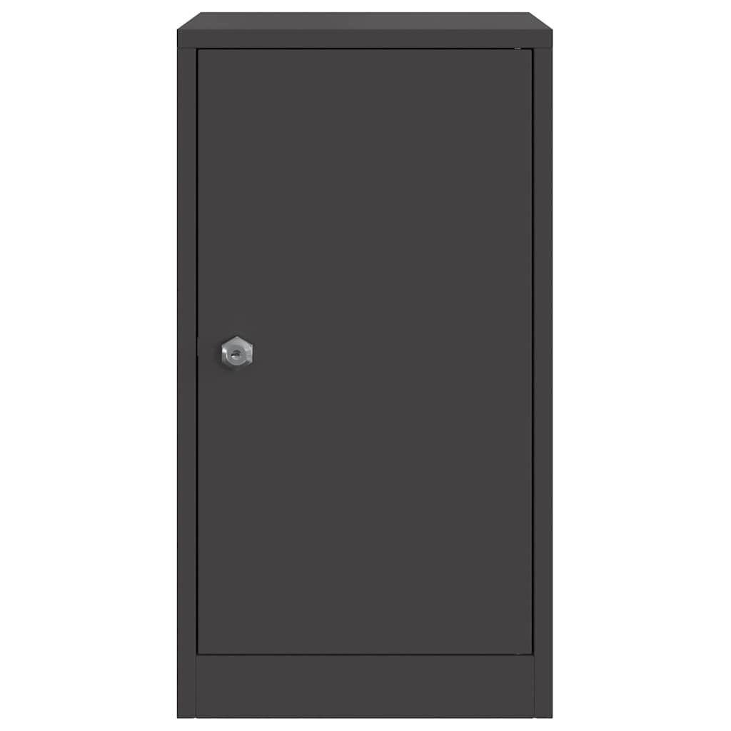 vidaXL skrzynka na listy z przechowywaniem Czarny 30 x 20 x 55 cm Stal