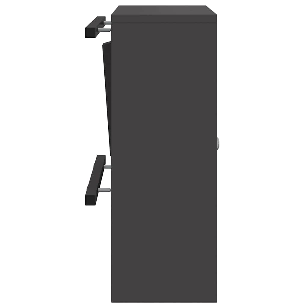 vidaXL skrzynka na listy z przechowywaniem Czarny 30 x 20 x 55 cm Stal