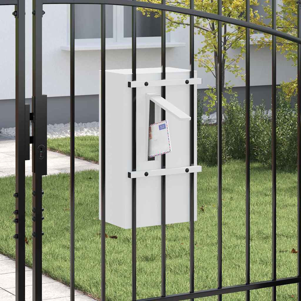 vidaXL skrzynka na listy z przechowywaniem Biały 30 x 20 x 55 cm Stal