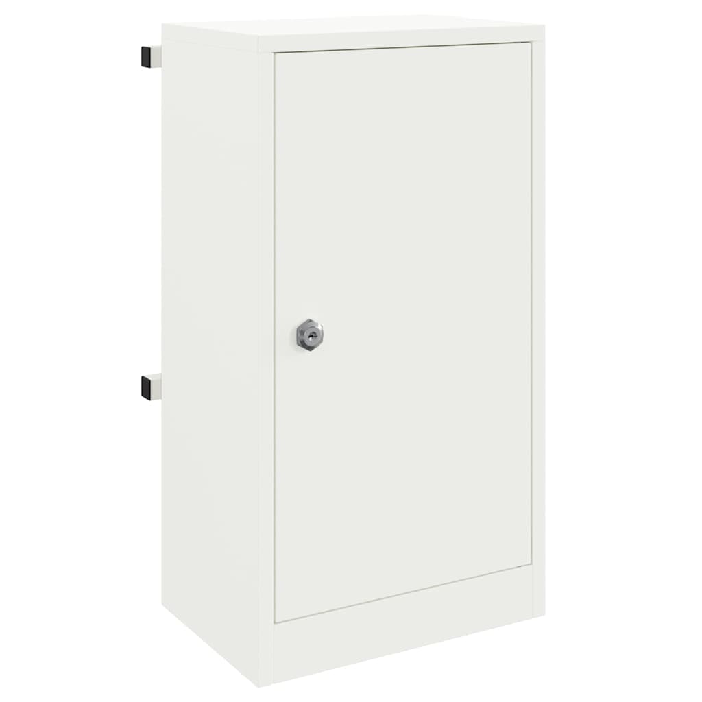 vidaXL skrzynka na listy z przechowywaniem Biały 30 x 20 x 55 cm Stal