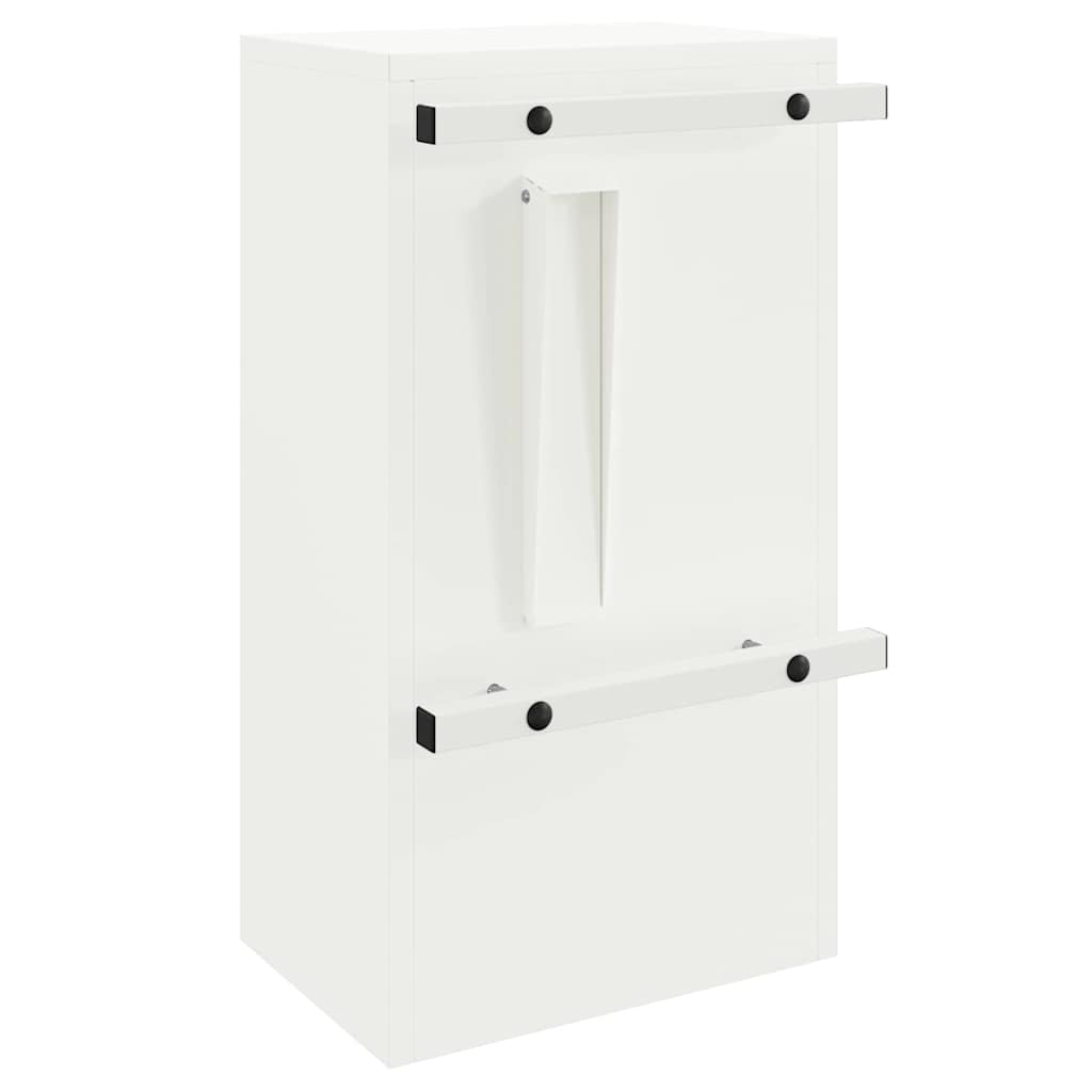 vidaXL skrzynka na listy z przechowywaniem Biały 30 x 20 x 55 cm Stal