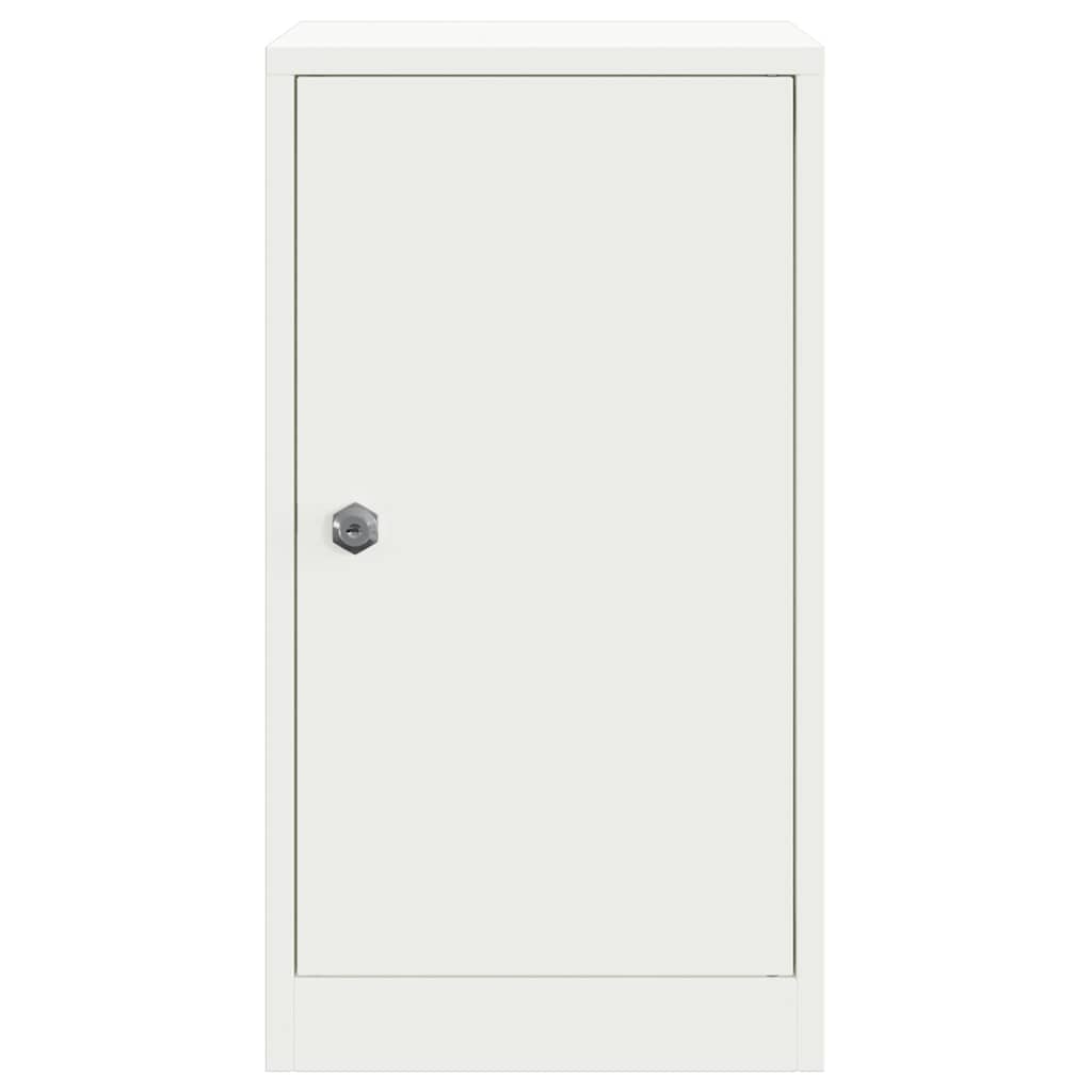 vidaXL skrzynka na listy z przechowywaniem Biały 30 x 20 x 55 cm Stal