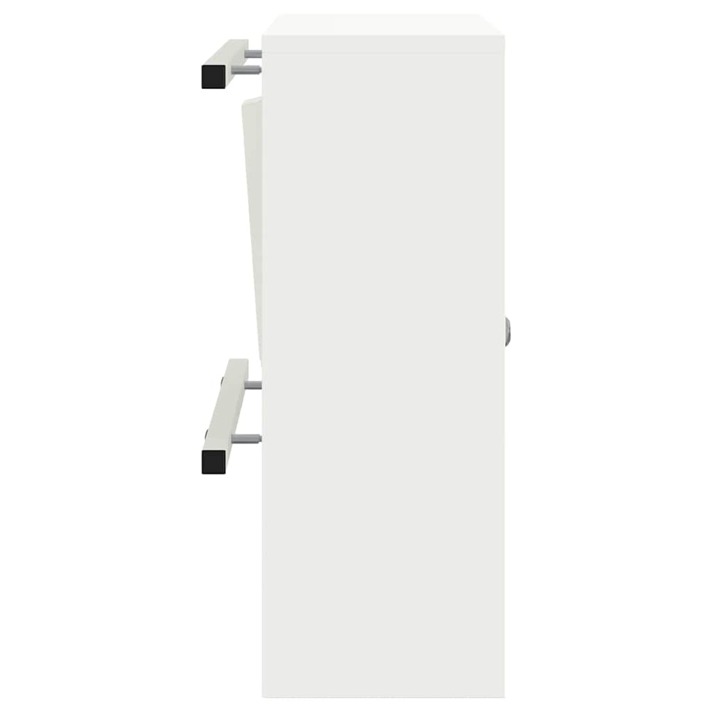 vidaXL skrzynka na listy z przechowywaniem Biały 30 x 20 x 55 cm Stal
