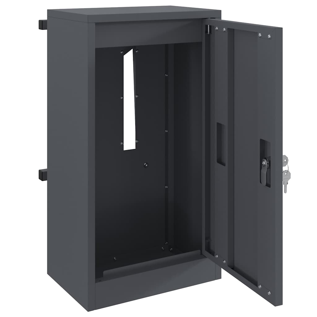 vidaXL skrzynka na listy z drzwiami Antracyt 30 x 20 x 55 cm Stal