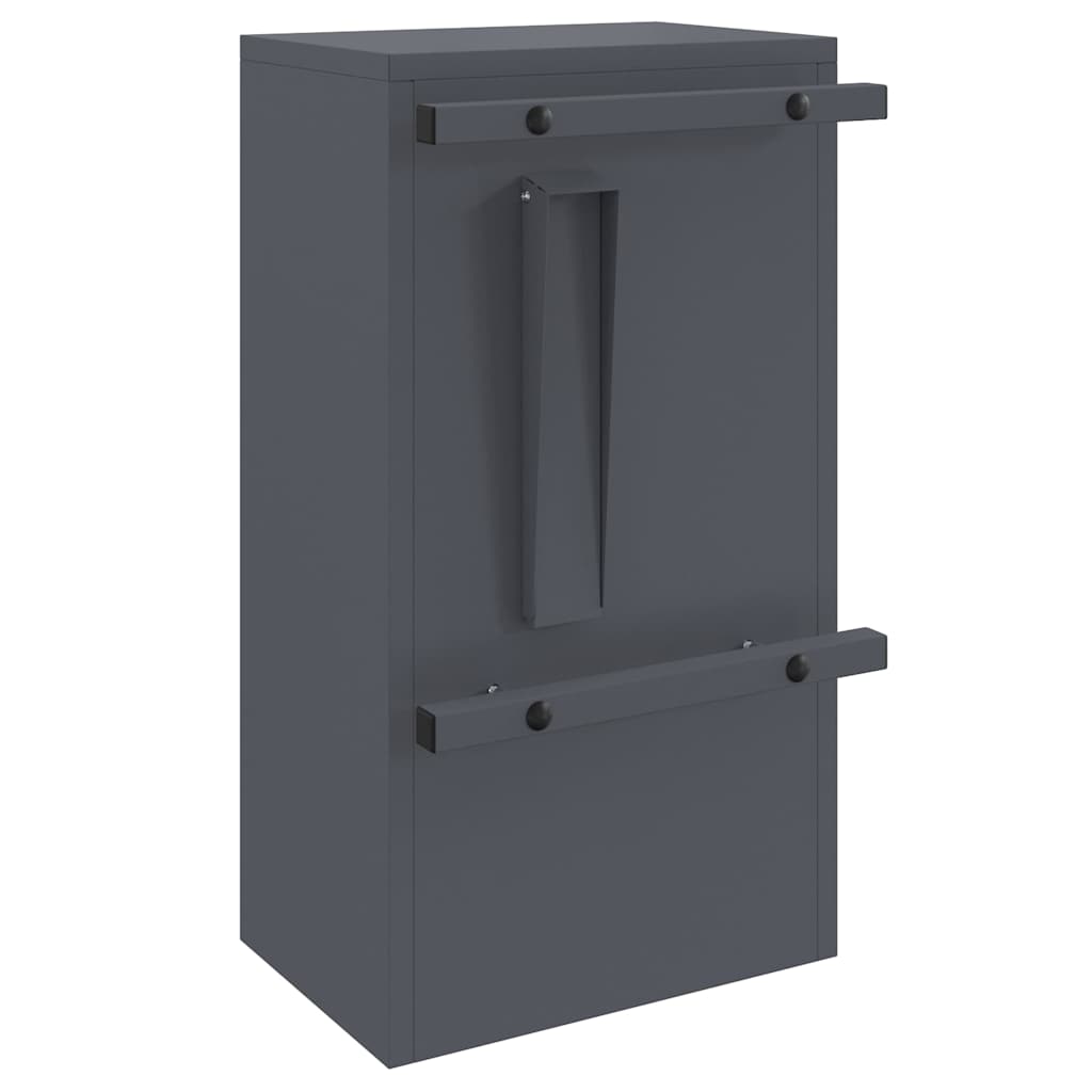 vidaXL skrzynka na listy z drzwiami Antracyt 30 x 20 x 55 cm Stal