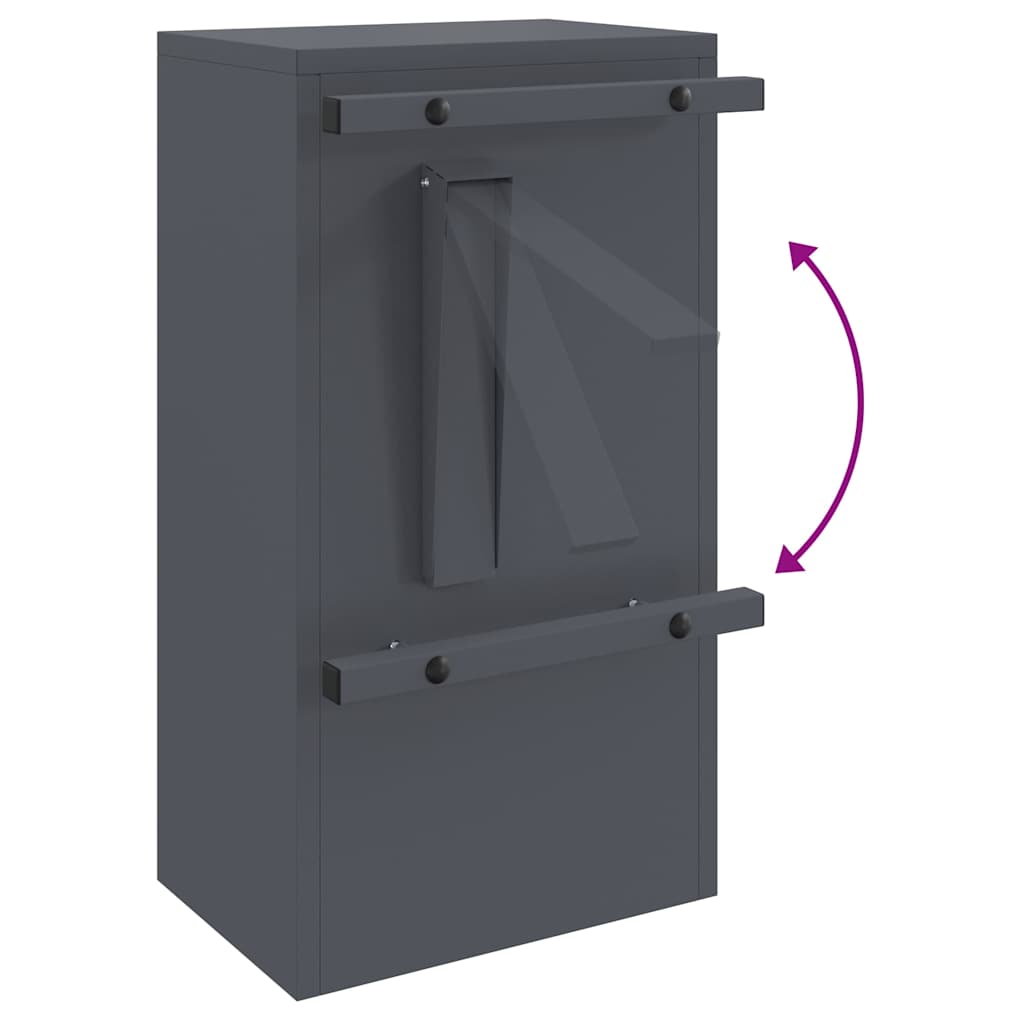 vidaXL skrzynka na listy z drzwiami Antracyt 30 x 20 x 55 cm Stal