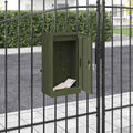 vidaXL skrzynka na listy z drzwiami oliwkowy 30 x 20 x 55 cm Stal