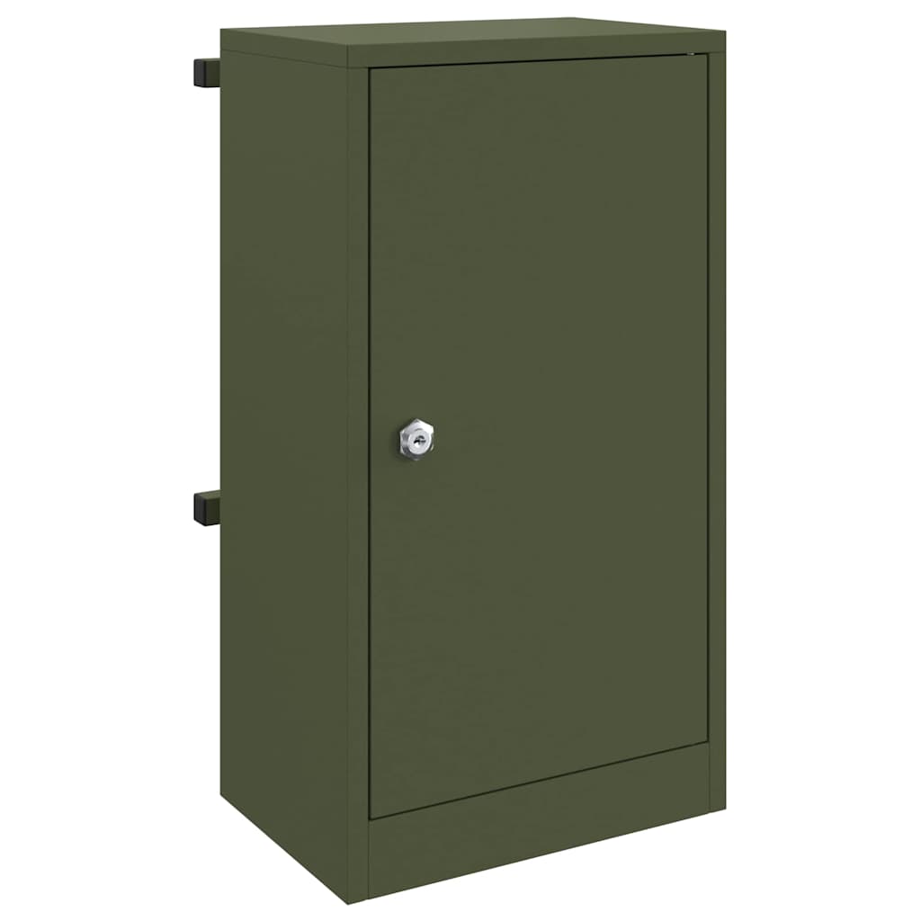 vidaXL skrzynka na listy z drzwiami oliwkowy 30 x 20 x 55 cm Stal