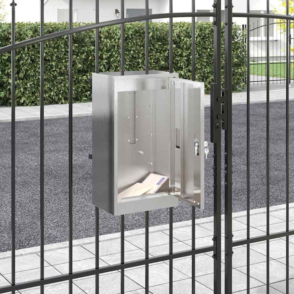 vidaXL skrzynka na listy Srebrny 30 x 20 x 55 cm Stal nierdzewna