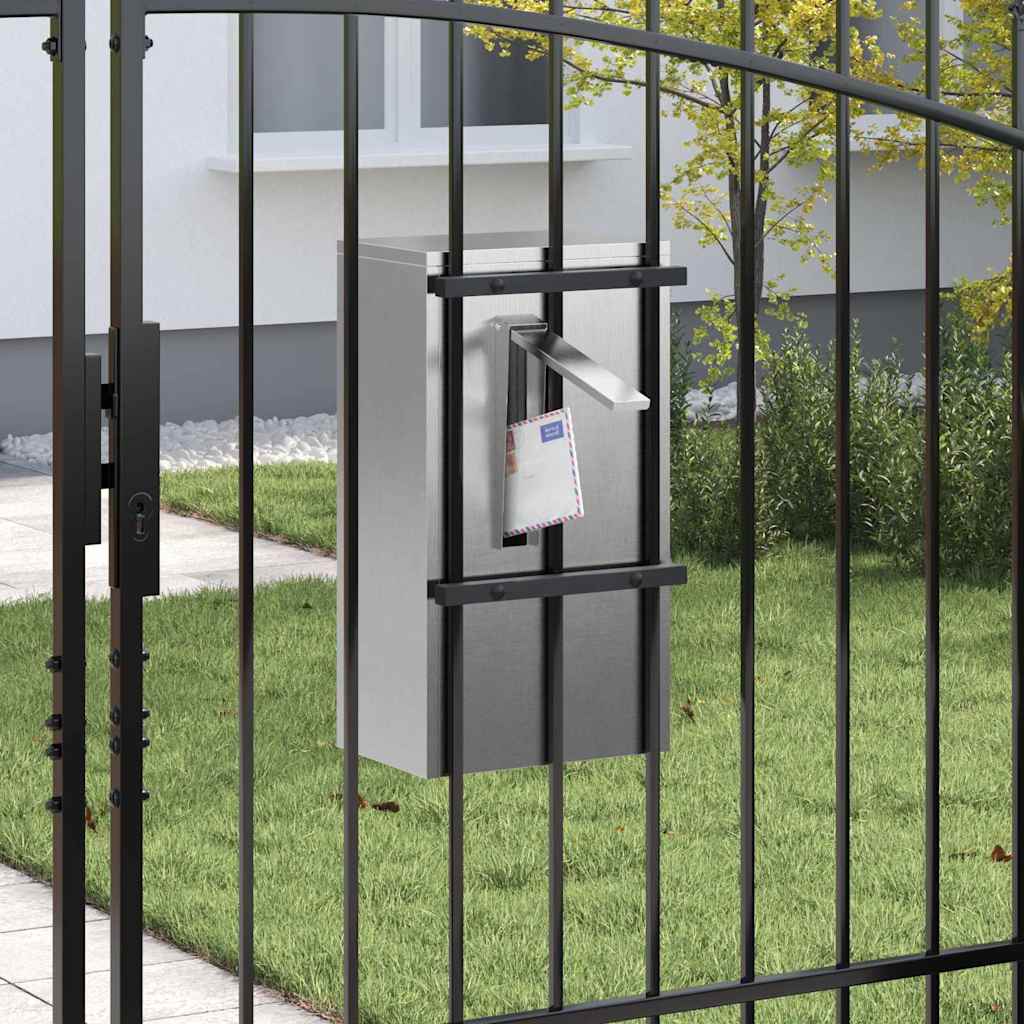 vidaXL skrzynka na listy Srebrny 30 x 20 x 55 cm Stal nierdzewna