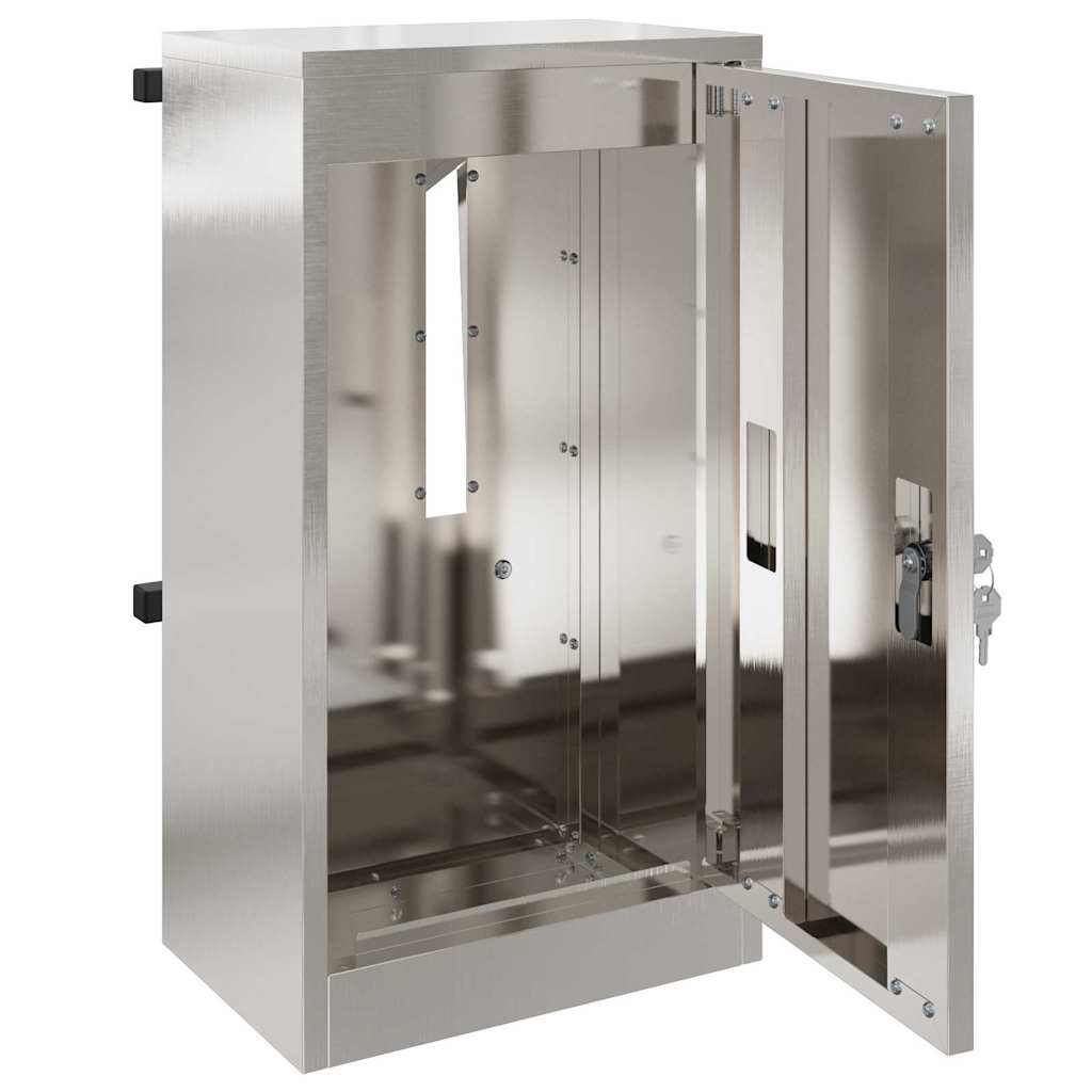 vidaXL skrzynka na listy Srebrny 30 x 20 x 55 cm Stal nierdzewna