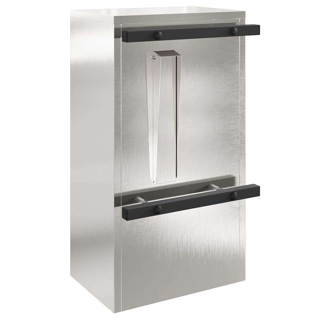 vidaXL skrzynka na listy Srebrny 30 x 20 x 55 cm Stal nierdzewna