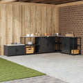 vidaXL Przechowywanie w kuchni HATTEM Czarny 90 x 50 x 92 cm Stal