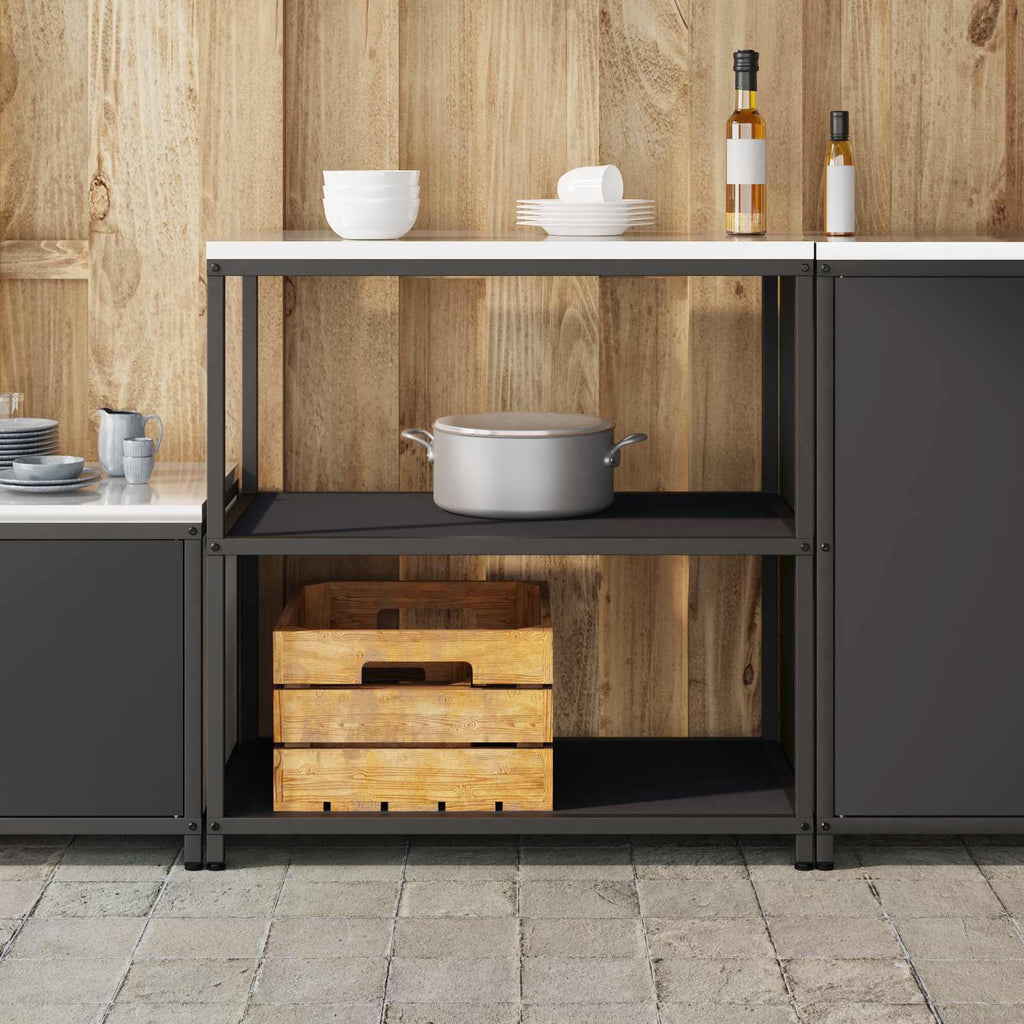 vidaXL Przechowywanie w kuchni HATTEM Czarny 90 x 50 x 92 cm Stal