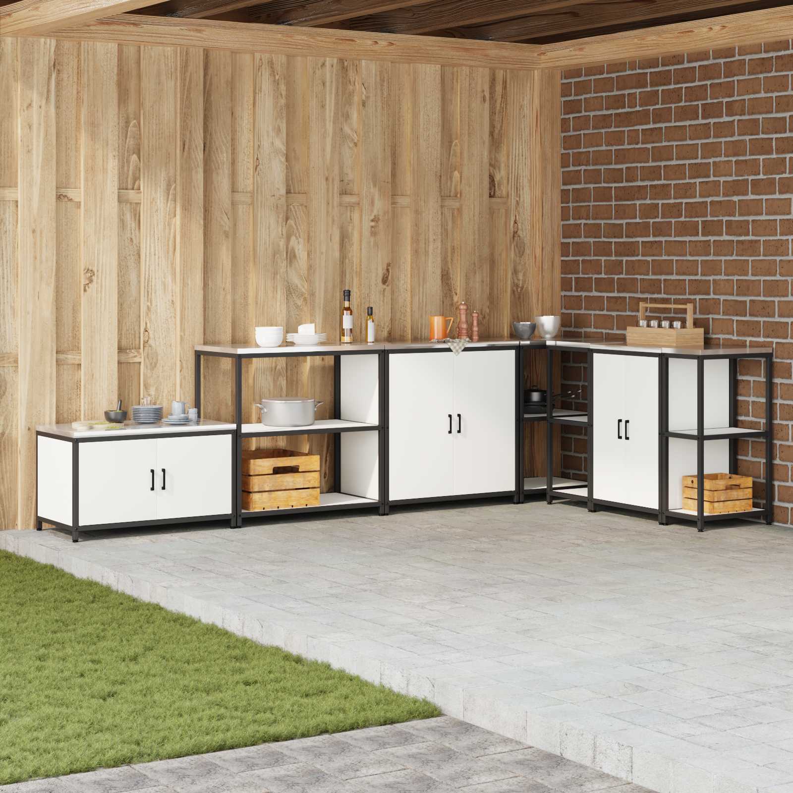 vidaXL Przechowywanie w kuchni HATTEM Biały 90 x 50 x 92 cm Stal