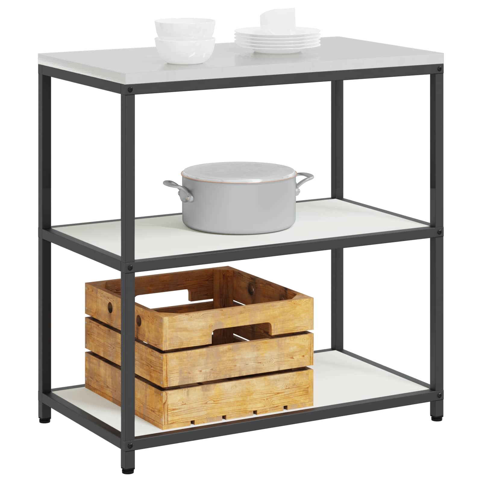 vidaXL Przechowywanie w kuchni HATTEM Biały 90 x 50 x 92 cm Stal