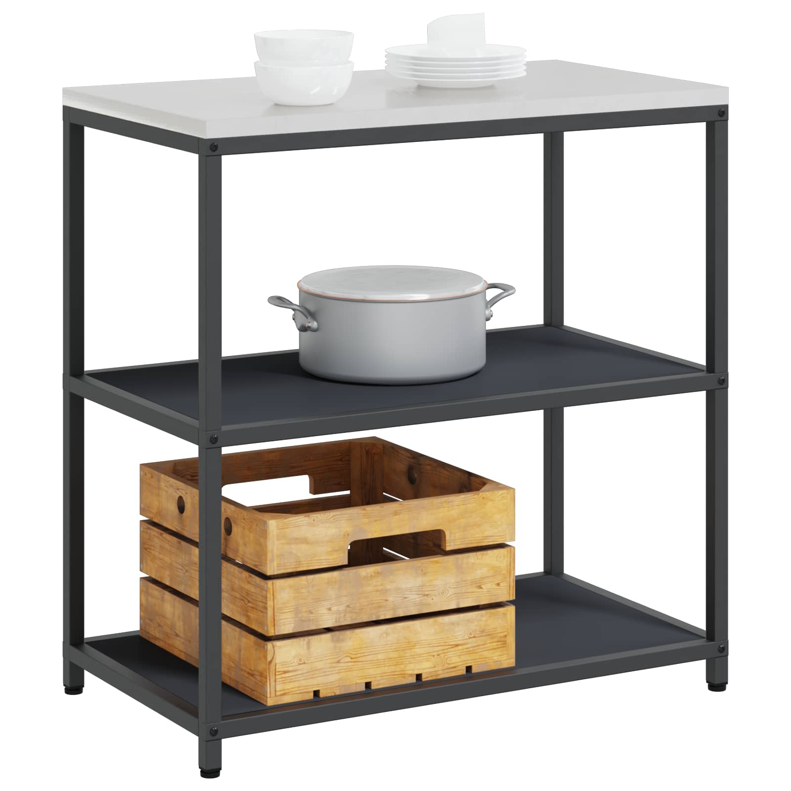 vidaXL Przechowywanie w kuchni HATTEM antracytowy 90 x 50 x 92 cm Stal
