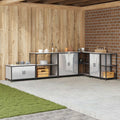vidaXL Przechowywanie w kuchni HATTEM srebrny 90 x 50 x 92 cm Stal