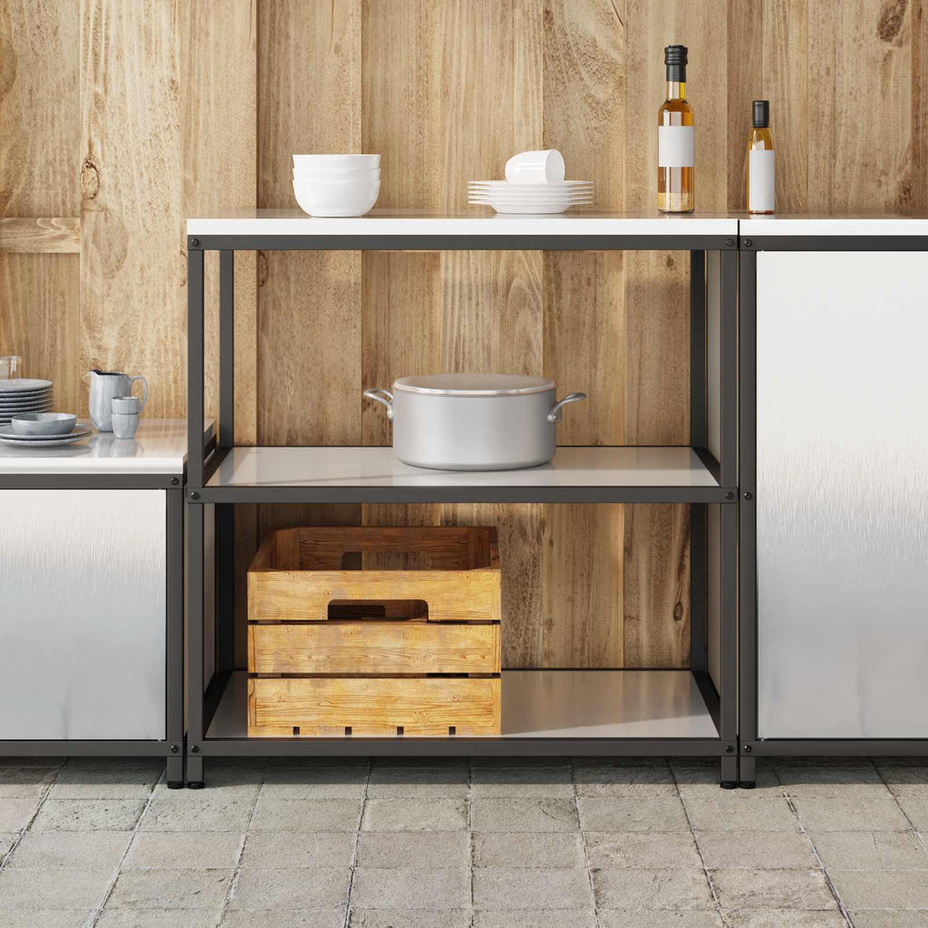 vidaXL Przechowywanie w kuchni HATTEM srebrny 90 x 50 x 92 cm Stal