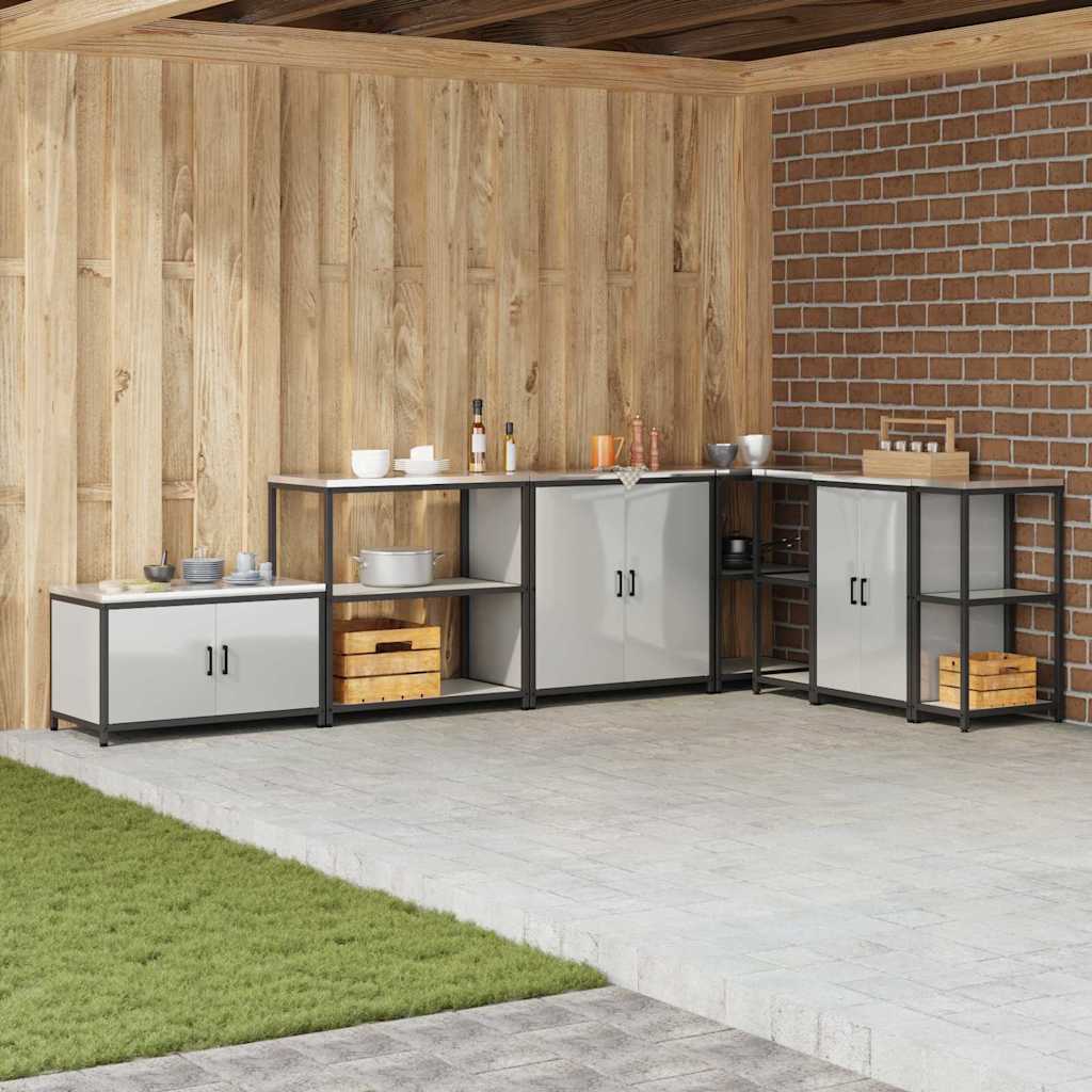 vidaXL Przechowywanie w kuchni HATTEM srebrny 90 x 50 x 92 cm Stal