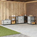 vidaXL Przechowywanie w kuchni HATTEM srebrny 90 x 50 x 92 cm Stal