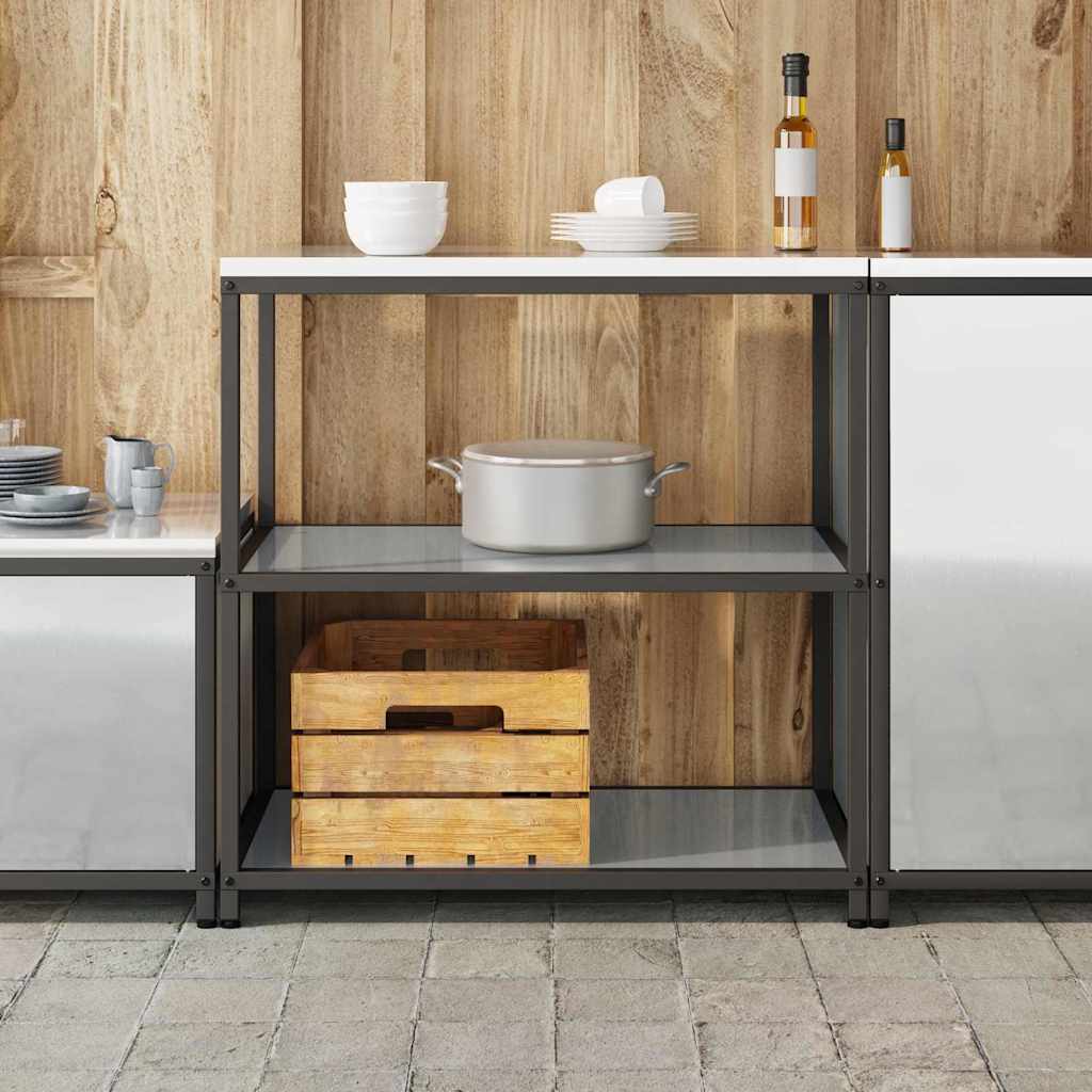 vidaXL Przechowywanie w kuchni HATTEM srebrny 90 x 50 x 92 cm Stal